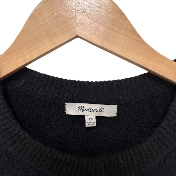 Madewell Black Merino Wool Alpaca Blend Sweater Sz XS - Picture 3 of 5